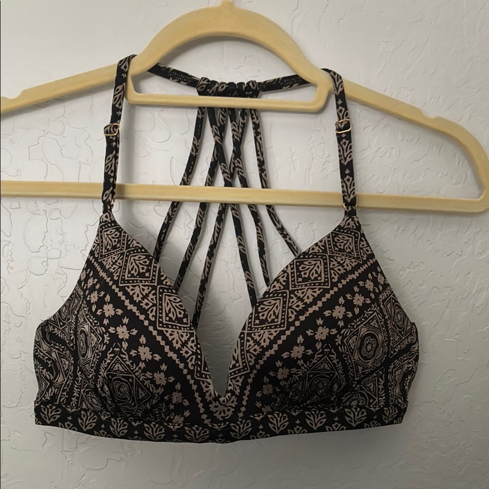 Athleta Black and Gold Bikini Top - S